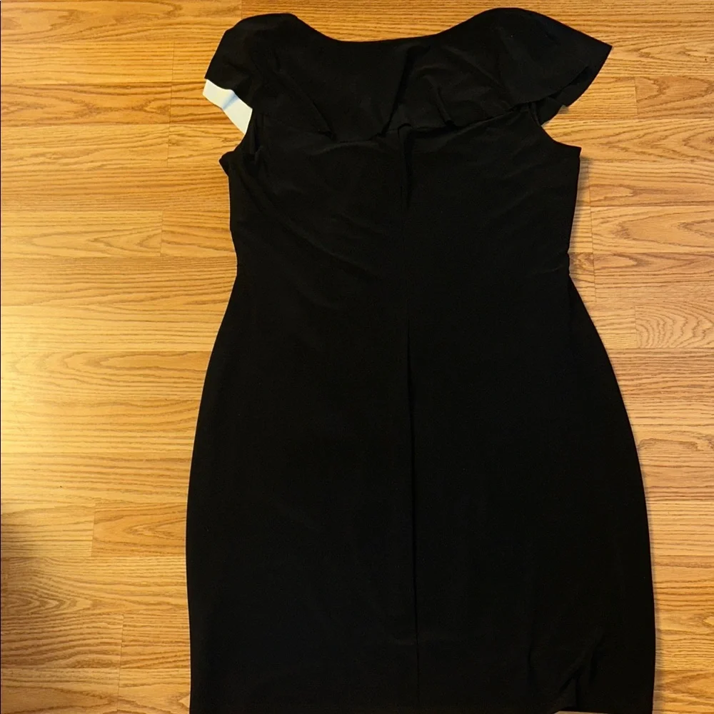 Lauren Ralph Lauren Black Dress with White Ruffle size 16 Petite - Picture 10 of 10